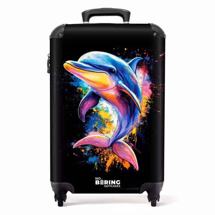 Koffer - Dolfijn met kleurrijke graffiti — 1