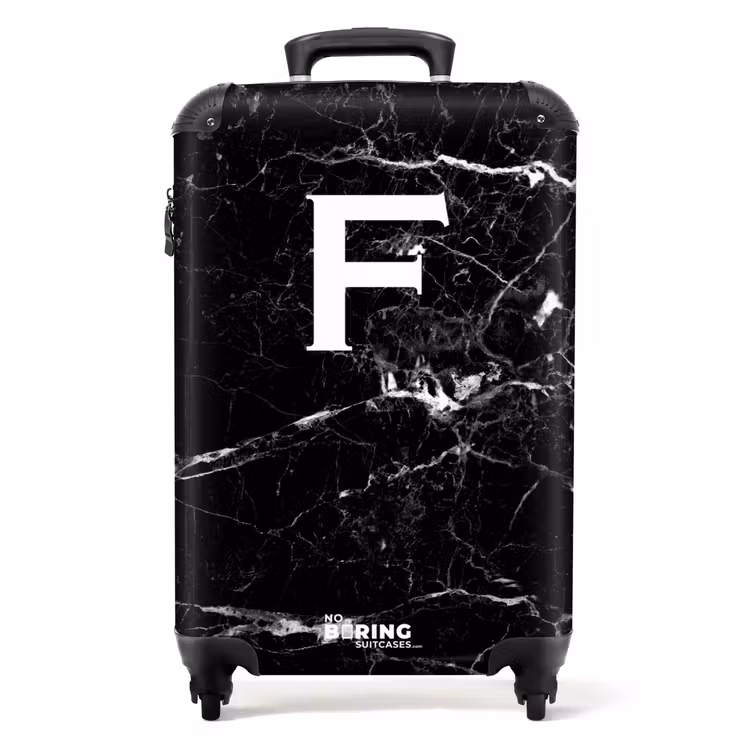 Koffer - Marmer - Zwart - Letter F — 1