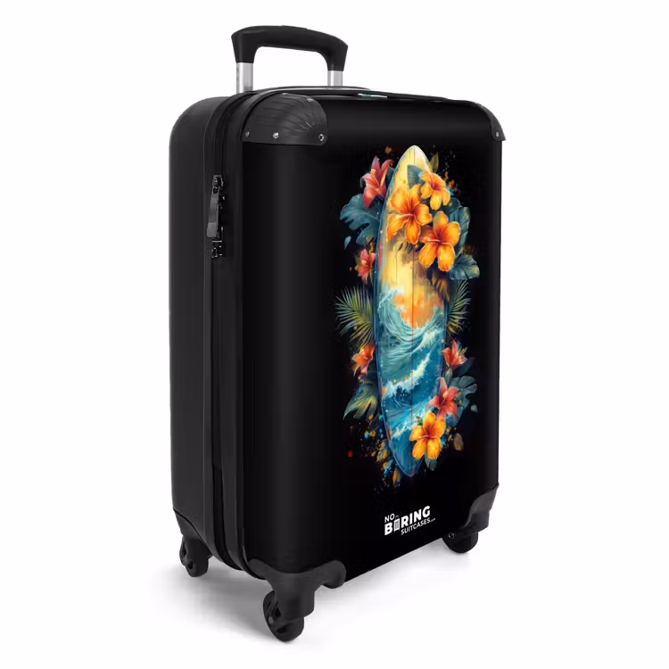 Koffer - Surfplank Omringd door Bloemen — 2