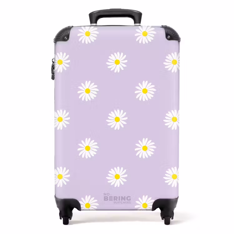 Koffer - Pastel - Margrieten op lavendel paarse achtergrond — 1