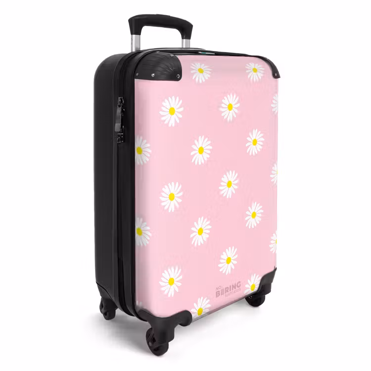 Koffer - Pastel - Margrieten op licht licht roze achtergrond — 2