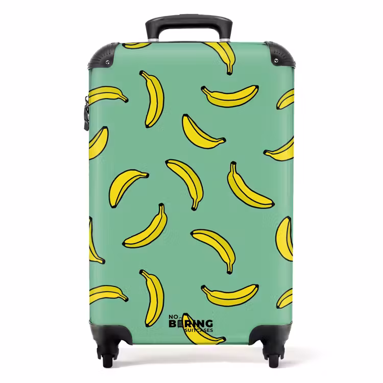 Koffer - Patronen - Bananen op mintgroen — 1