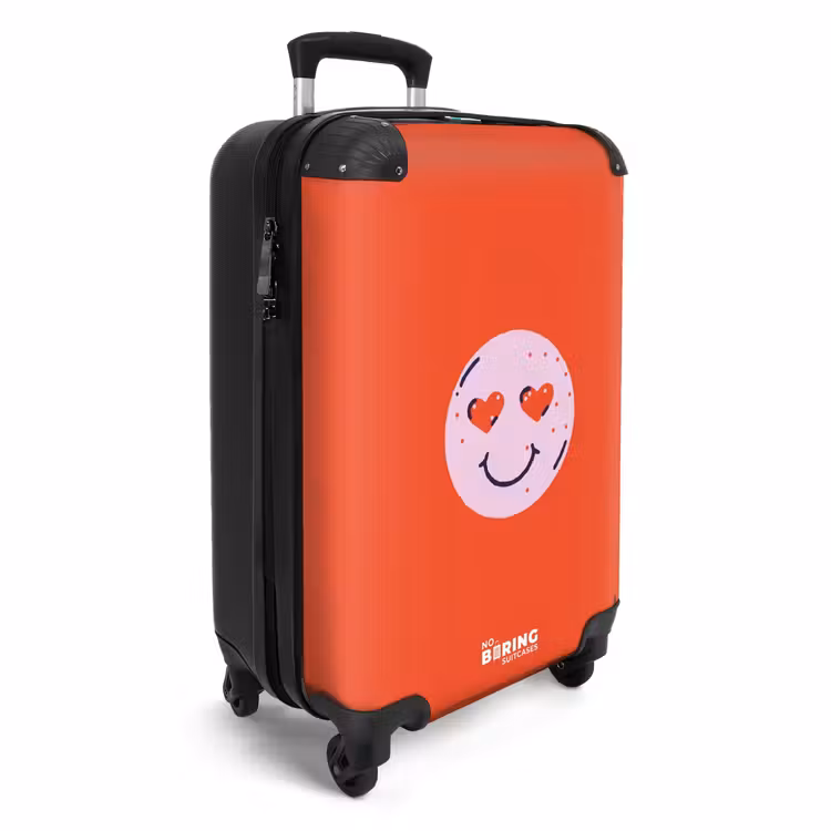 Koffer - Patronen - Blije emoji op rode achtergrond — 2
