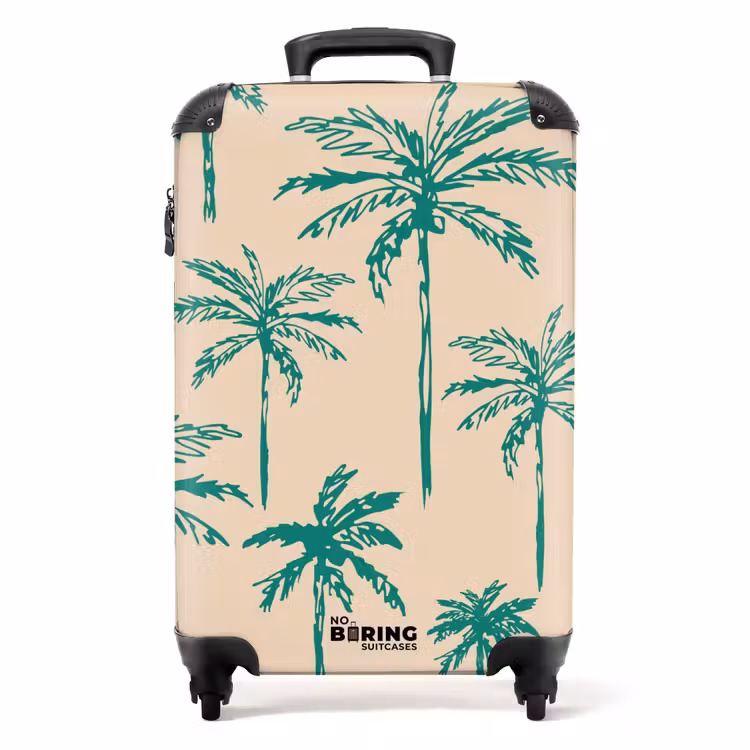 Koffer - Patronen - Palmbomen op beige — 1