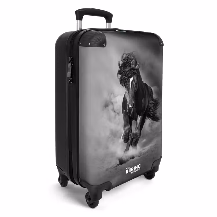 Koffer - Zwart paard in galop — 2