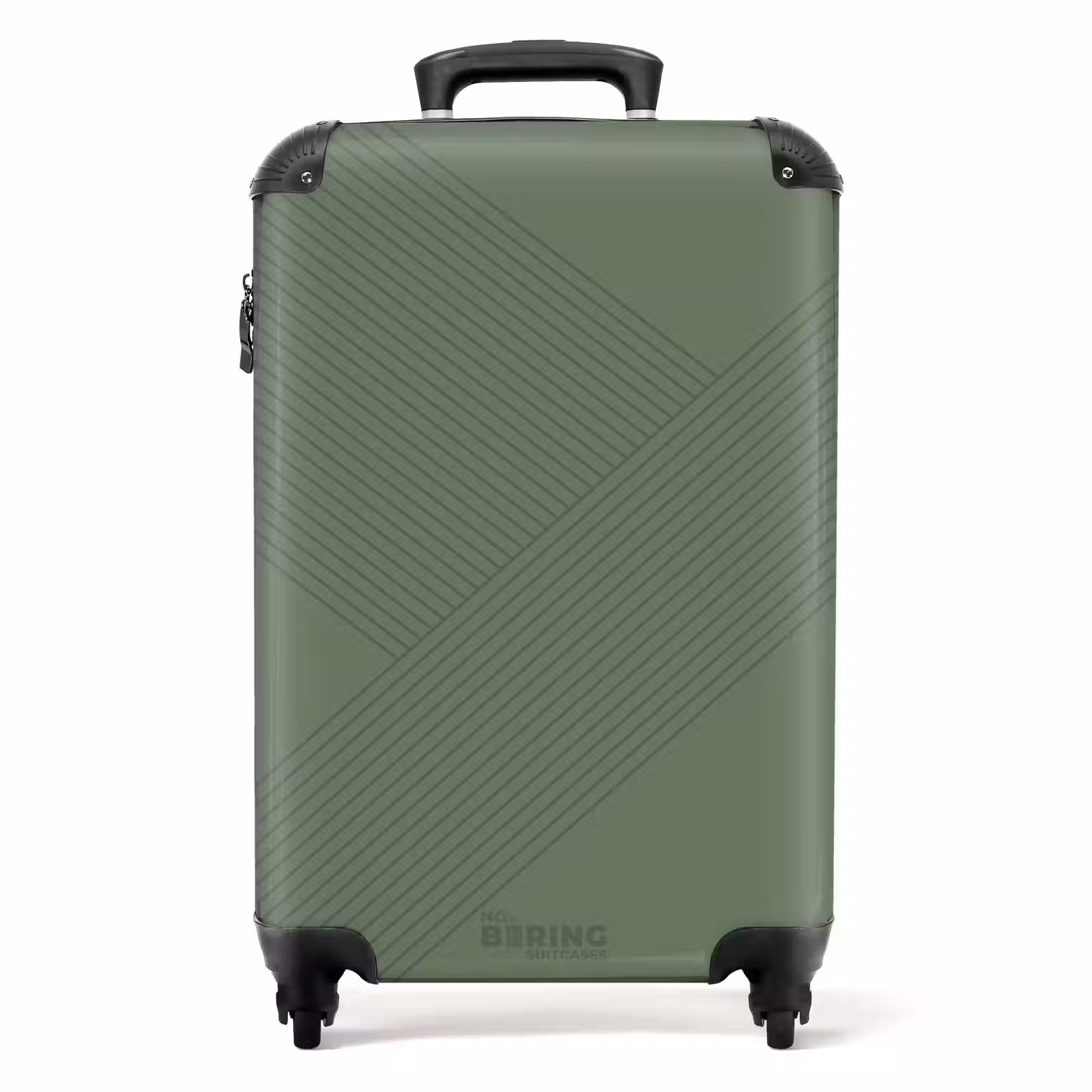 Koffer - Minimal - Kruisende lijnen op olijfgroen — 1