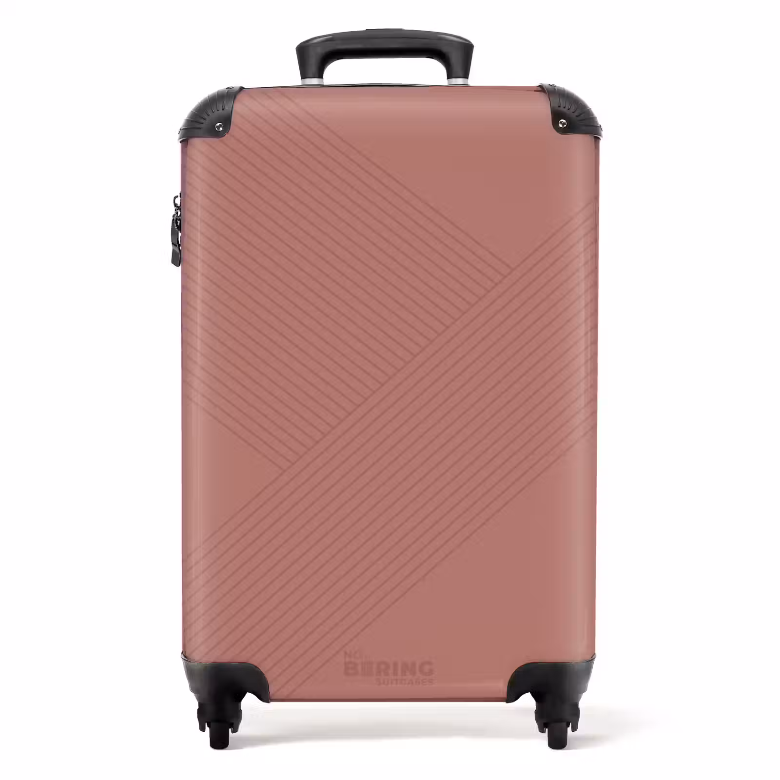 Koffer - Minimal - Kruisende lijnen op terracotta roze — 1