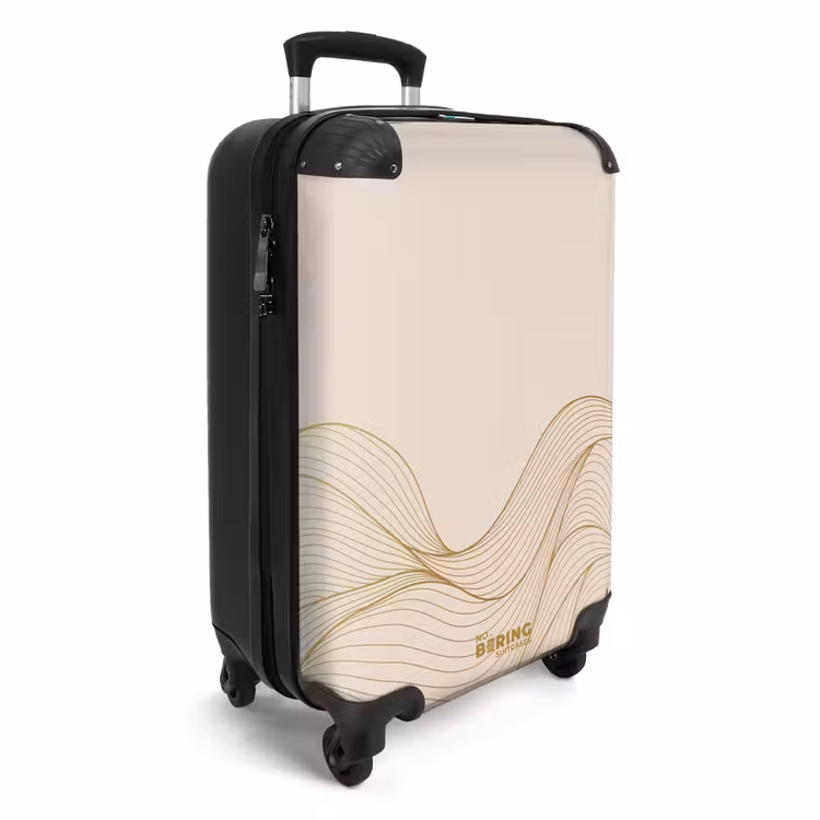 Koffer - Minimal - Beige met gouden golven — 2
