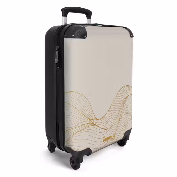 Koffer - Minimal - Licht beige met gouden strepen — 2