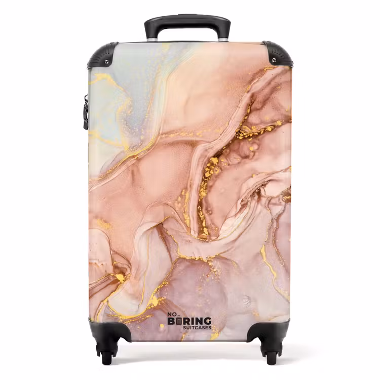 Koffer - Marmer - Gouden Stromen in Pastel — 1