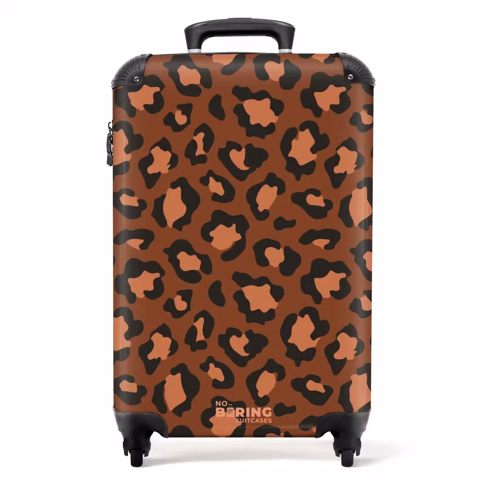 Koffer - Dierenprints - Panterprint koffer in kastanjebruin en zwart/terracotta — 1