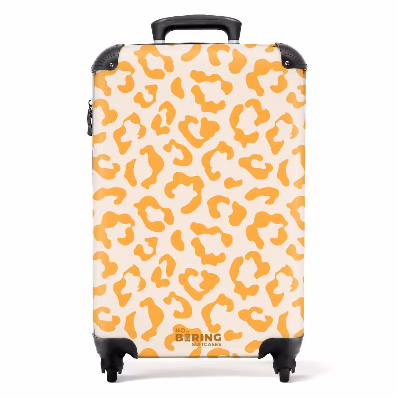 Koffer - Dierenprints - Panterprint koffer in oranje en crèmekleur — 1