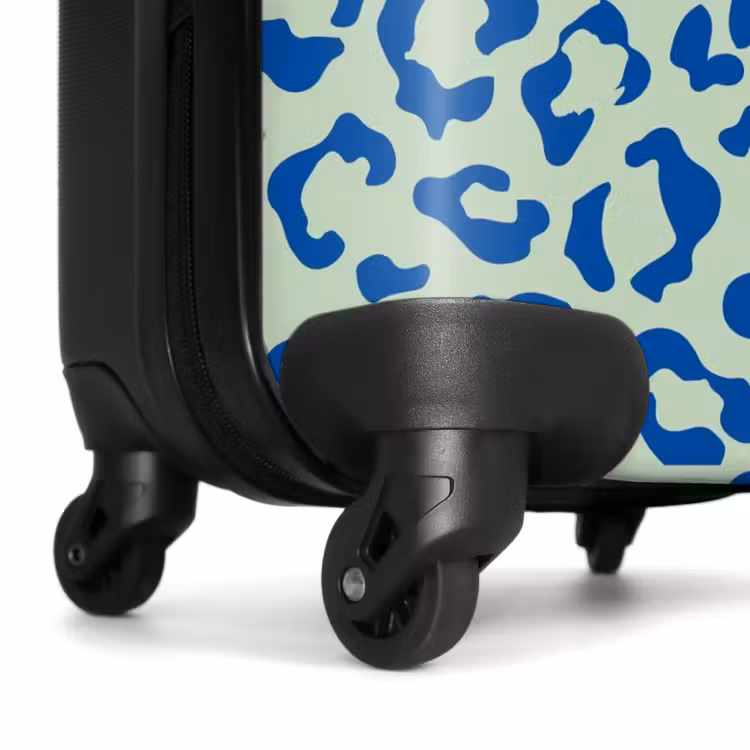 Koffer - Dierenprints - Panterprint koffer in blauw en pastelgroen — 6