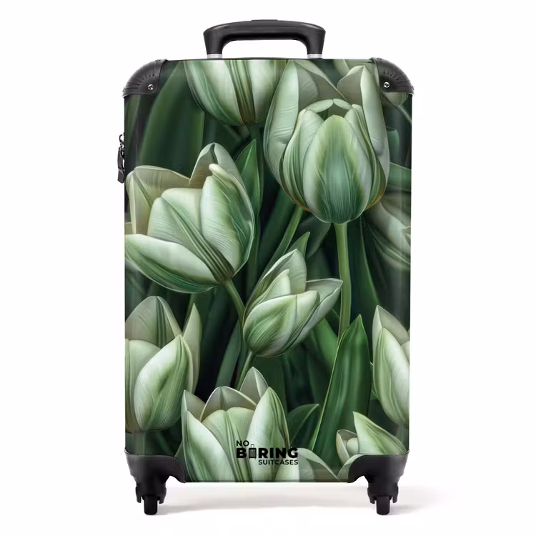 Koffer - Vintage bloemen - Groen — 1