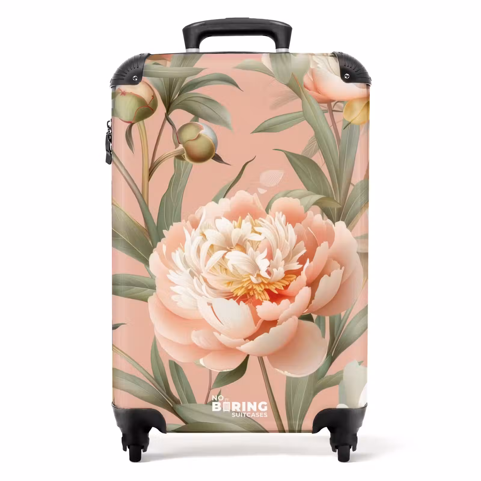 Koffer - Vintage bloemen - Pioenrozen zachtroze — 1