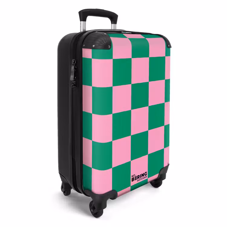 Koffer - Squares - Groen/roze — 2