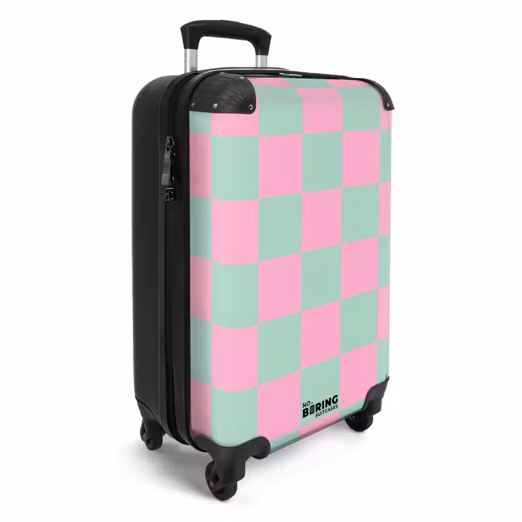 Koffer - Squares - Roze/Mintblauw — 2