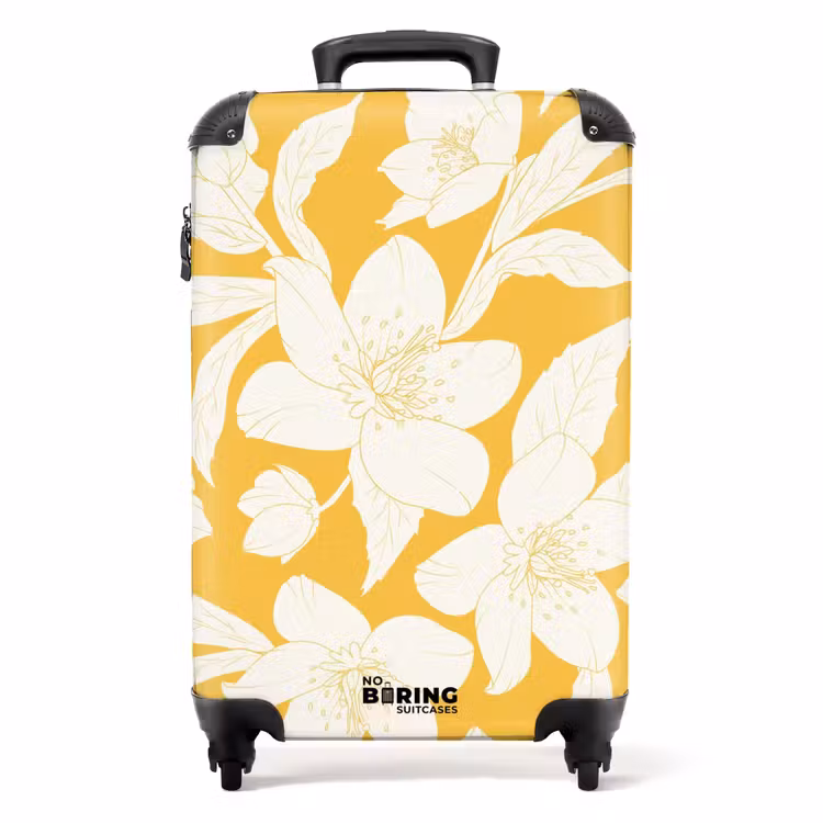 Koffer - Vintage bloemen - Geel — 1