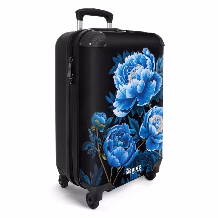 Koffer - Vintage bloemen - Pioenrozen blauw — 2