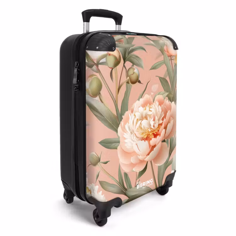 Koffer - Vintage bloemen - Pioenrozen zachtroze — 2