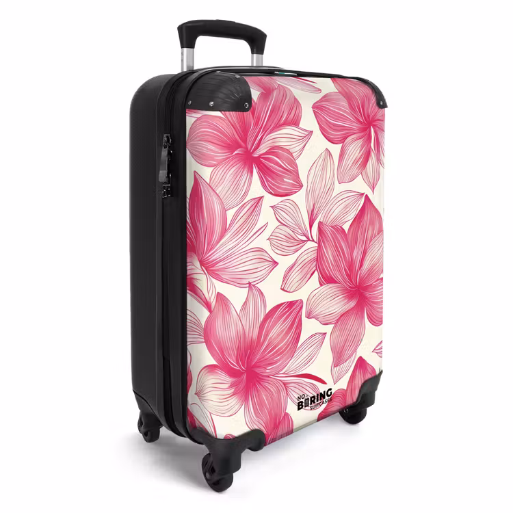Koffer - Vintage bloemenpatroon - Roze met crème — 2