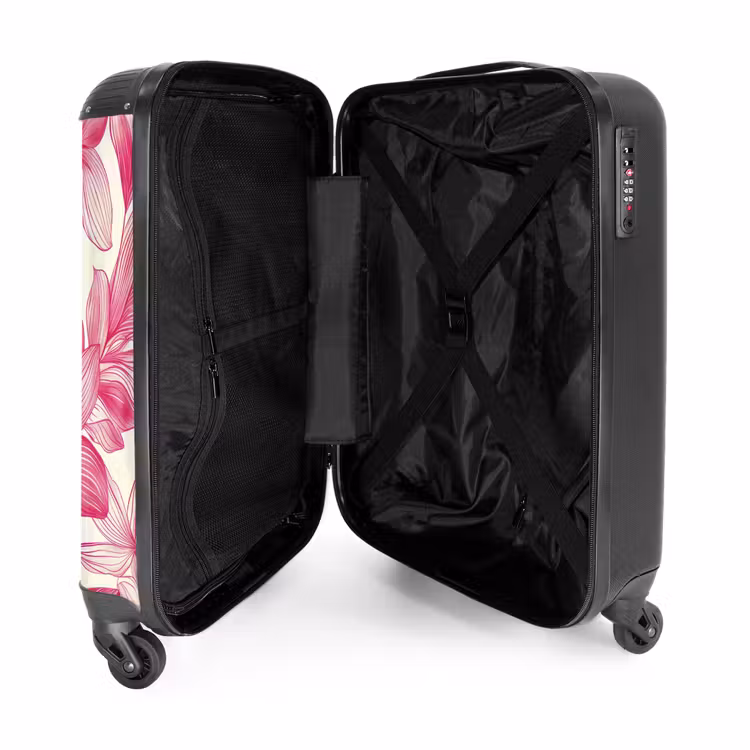 Koffer - Vintage bloemenpatroon - Roze met crème — 4