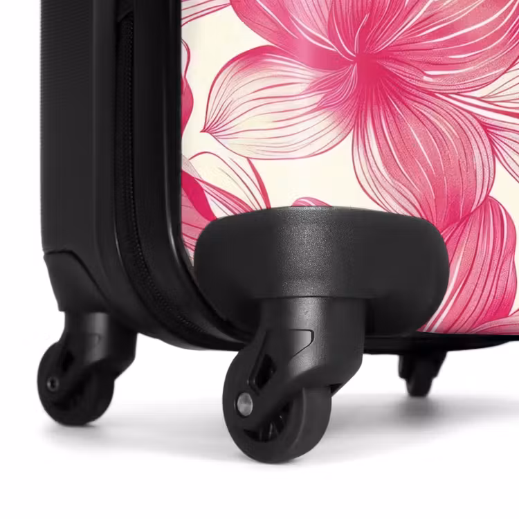 Koffer - Vintage bloemenpatroon - Roze met crème — 6