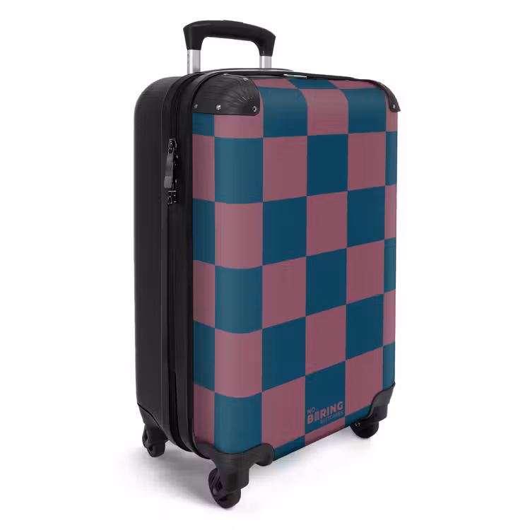 Koffer - Squares - Blauw/Rood — 2