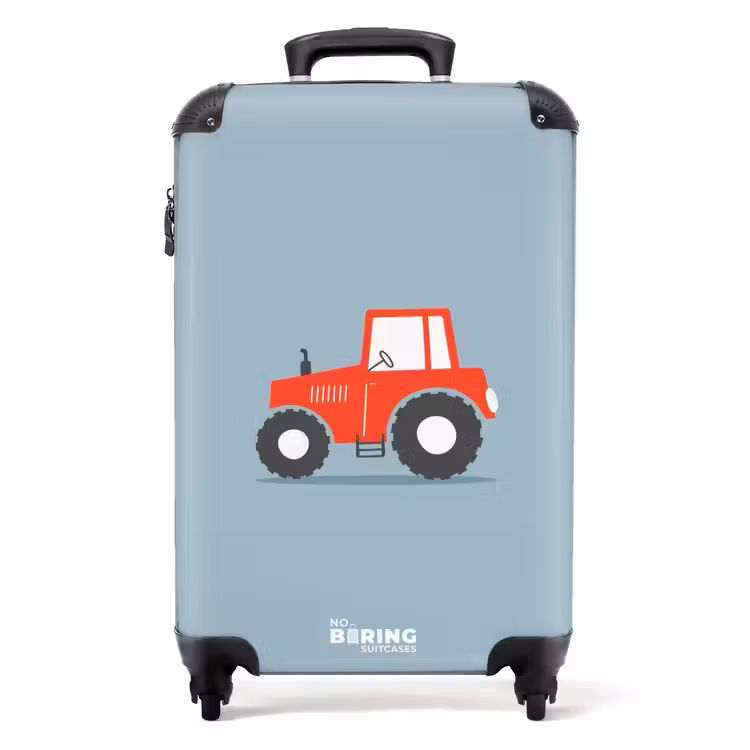 Koffer - Rode trekker blauwe achtergrond — 1
