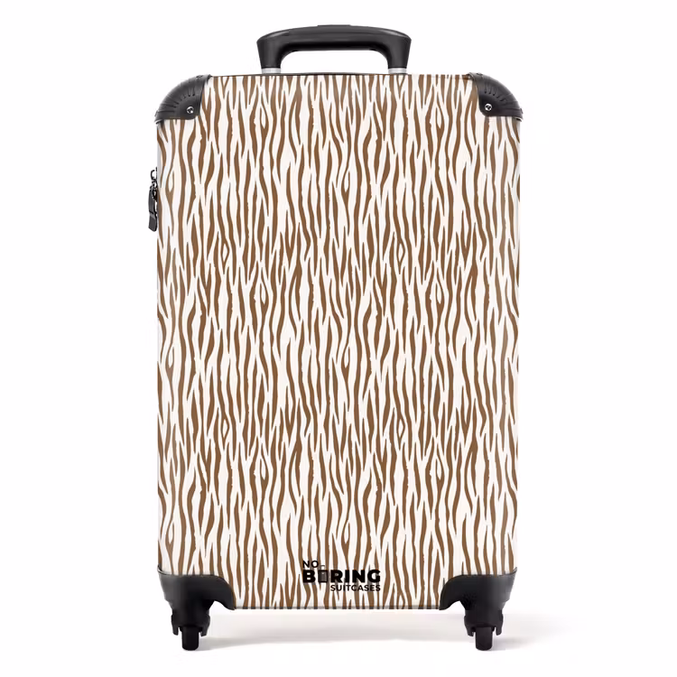 Koffer - Bruine zebraprint op lichte achtergrond — 1
