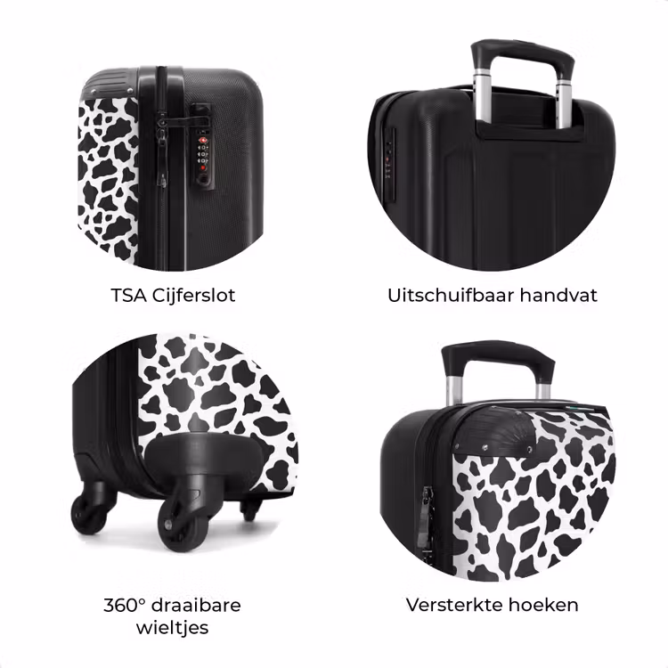 Koffer - Zwart wit koeienvlekkenpatroon — 7