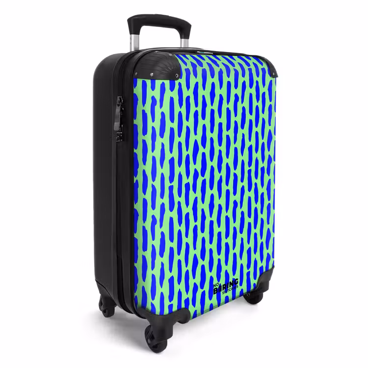 Koffer - Blauw patroon op mintgroen — 2