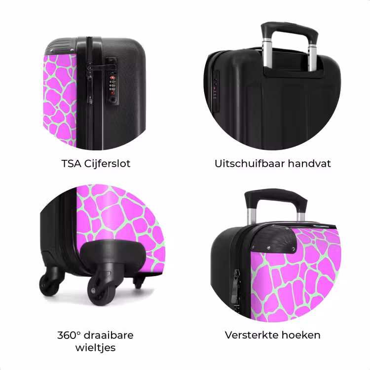 Koffer - Giraffeprint in lichtgroen en paars — 7