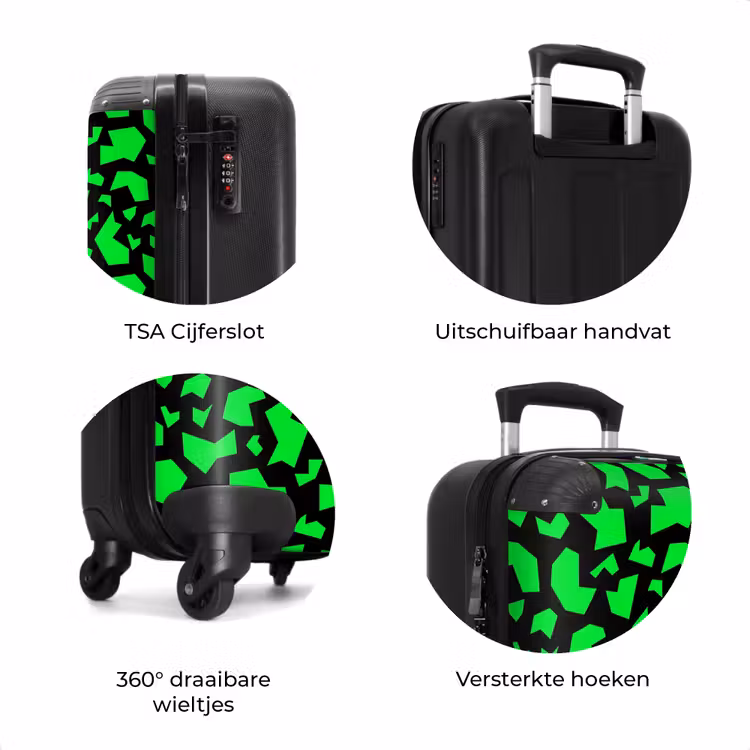 Koffer - Groene fragmenten op zwart — 7