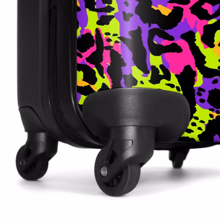 Koffer - Neon panterprint op paars met kleurrijke accenten — 6