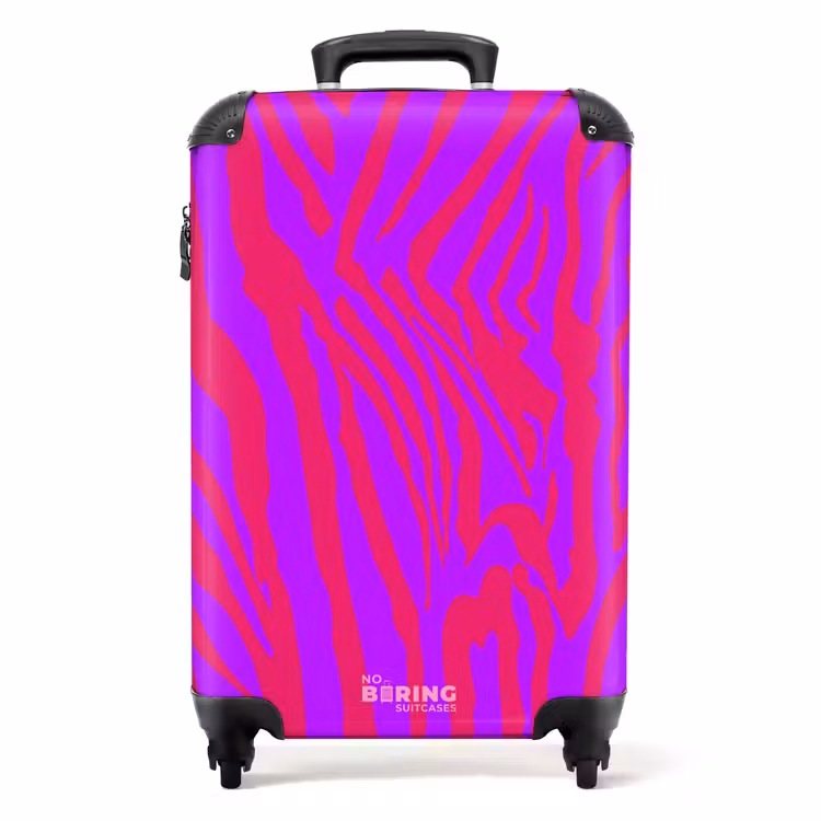 Koffer - Zebrastrepen in rood en paars met moderne flair — 1