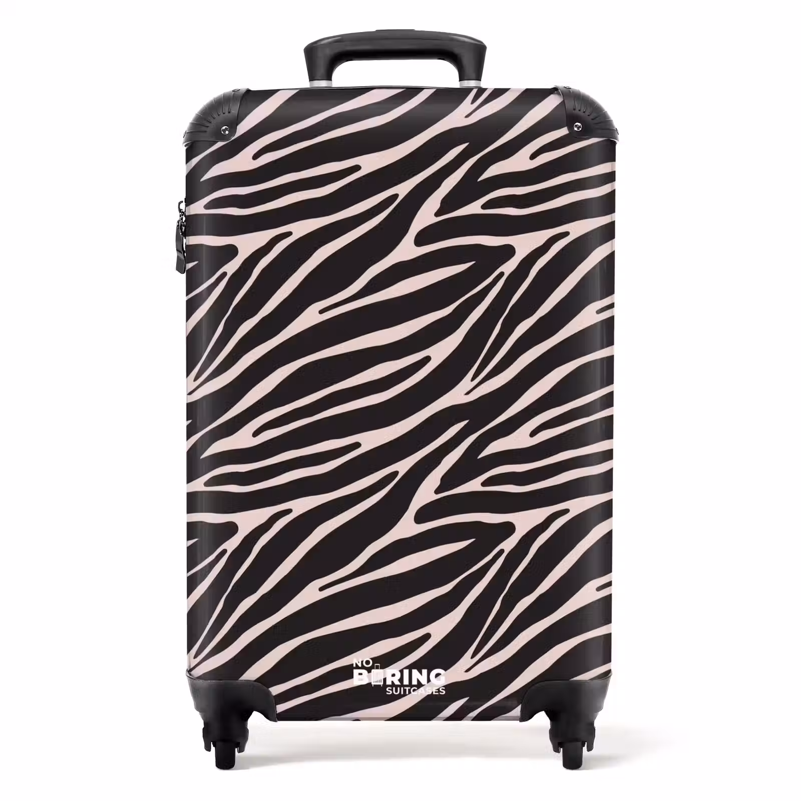 Koffer - Zebra strepenmotief op zachtroze — 1