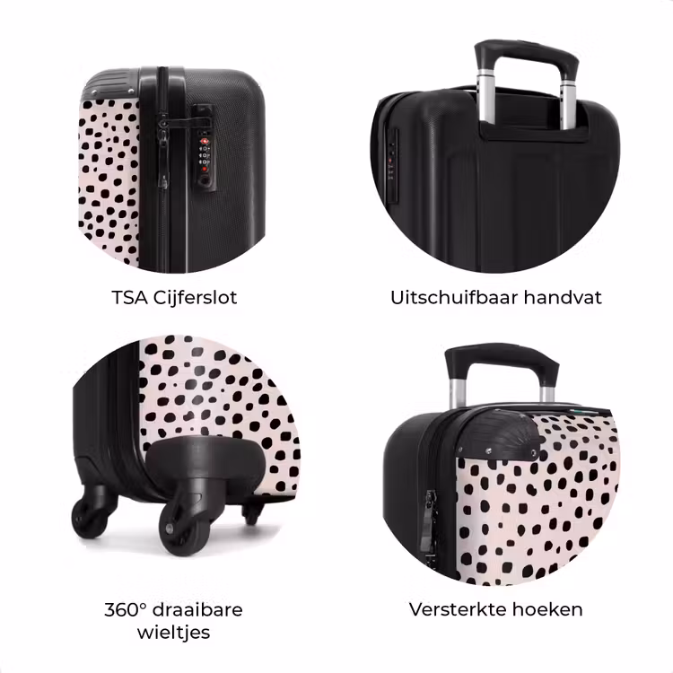 Koffer - Dalmatiërpatroon op zachtroze — 7