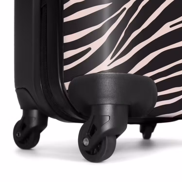 Koffer - Zebra strepenmotief op zachtroze — 6