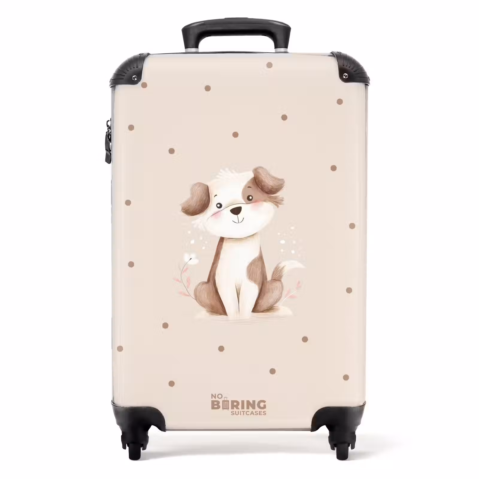 Koffer - Honden pup omringd door bruine stippen — 1