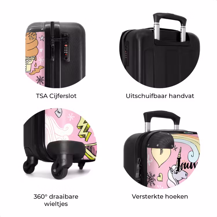 Koffer met naam - Unicorn doodles — 8