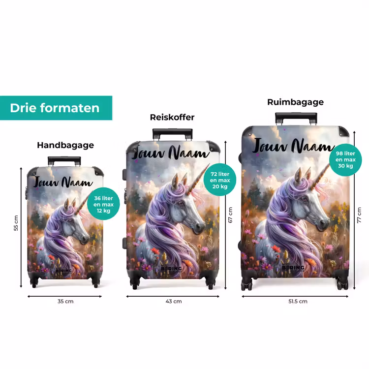 Koffer met naam - Lavendel lentehoorn — 3