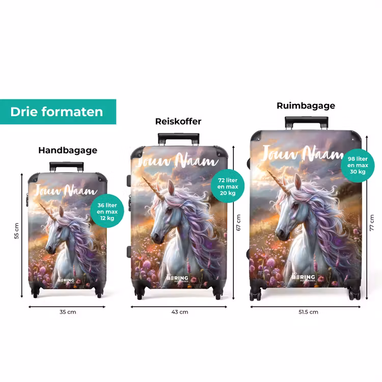Koffer met naam - Pastel parelhoorn — 3