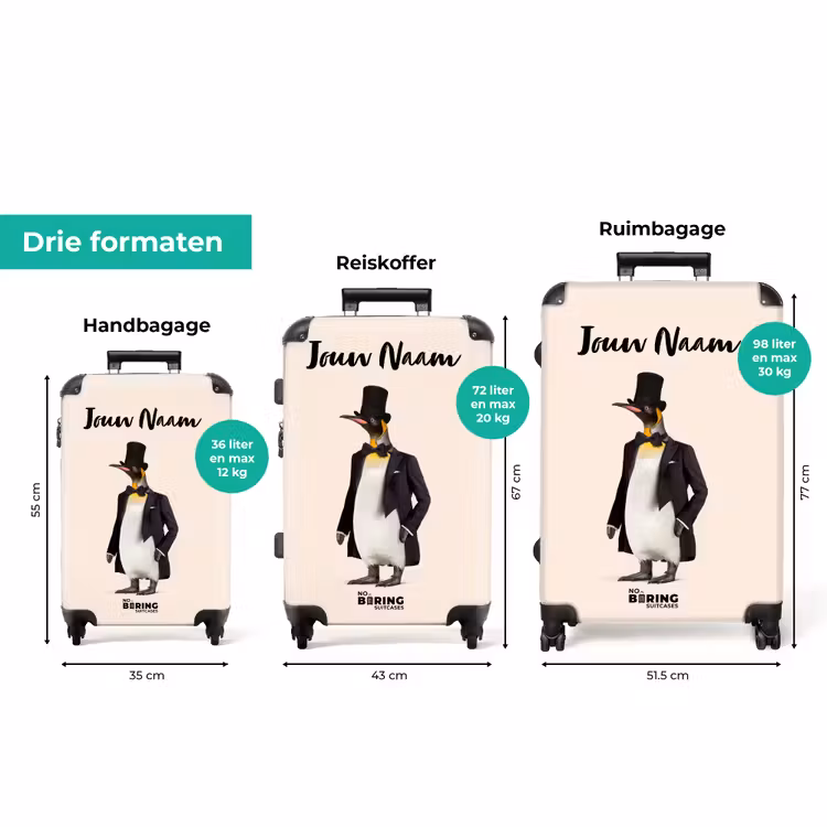 Koffer met naam - Pinguin in Pak — 3