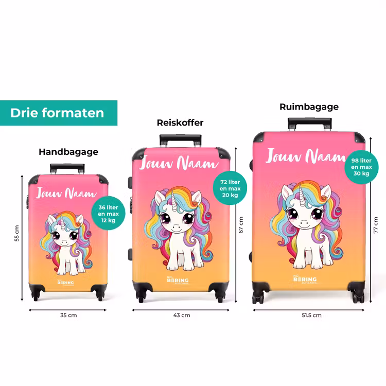 Koffer met naam - Regenboograkkertje — 3