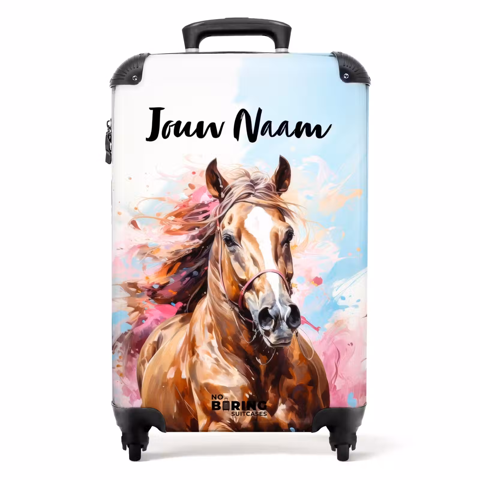 Koffer met naam - Galopperend paard met kleurrijke achtergrond — 1
