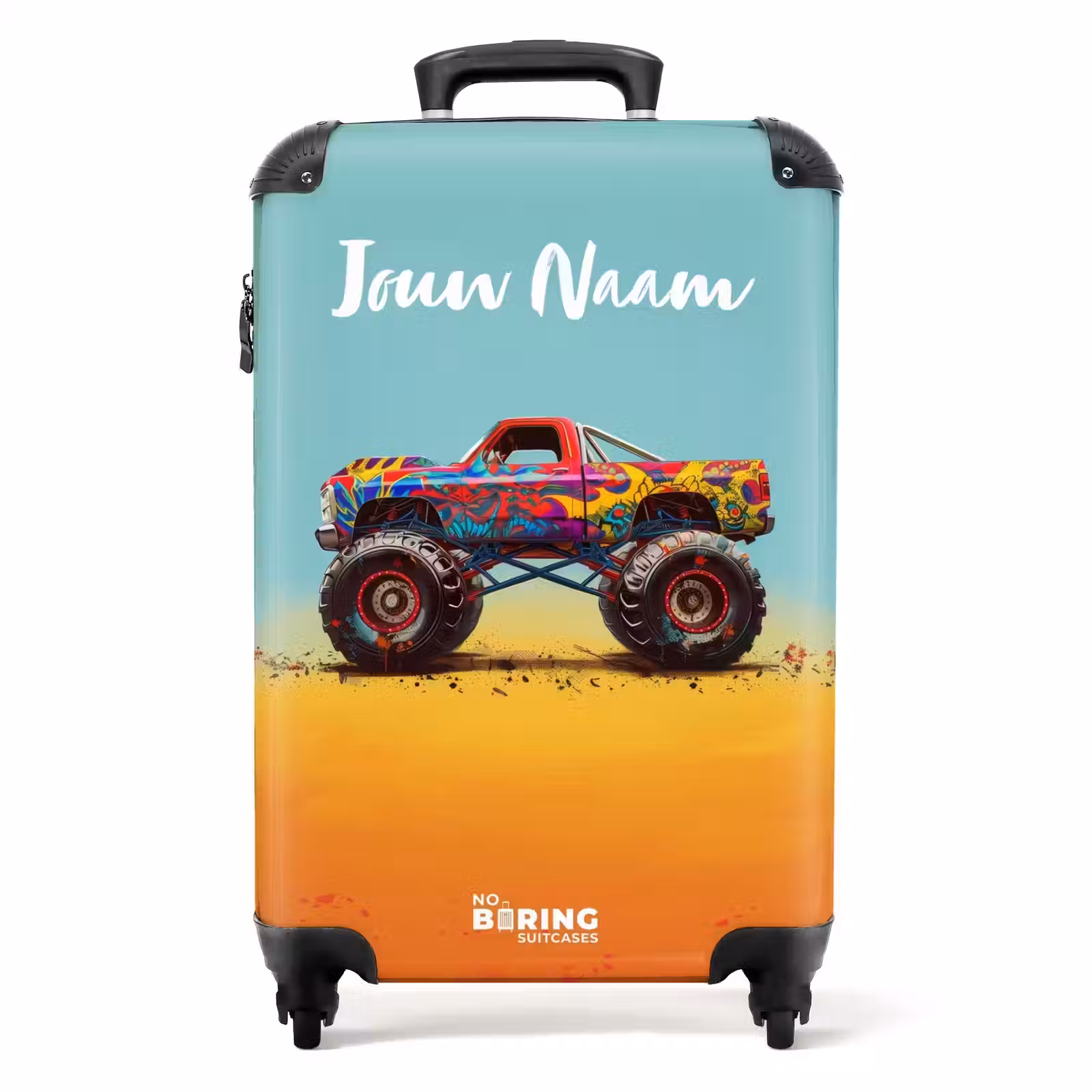Koffer met naam - Monstertruck met Graffiti Print in het Zand — 1