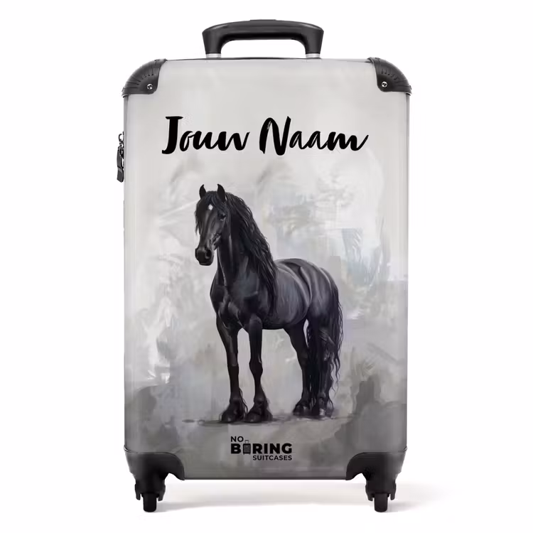 Koffer met naam - Statisch Portret van een Zwart Paard — 1