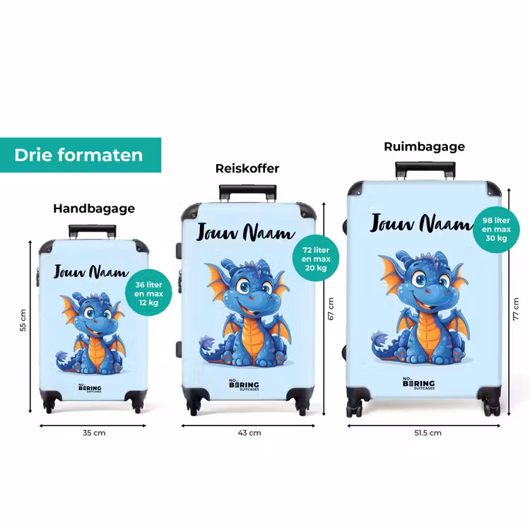 Koffer met naam - Dinky draakje — 3