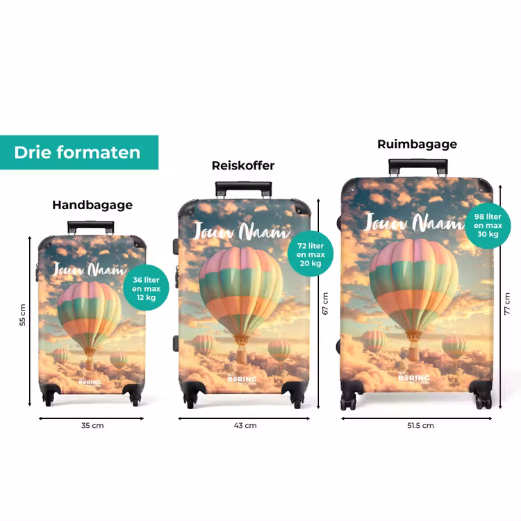 Koffer met naam - Pastel skyliner — 3